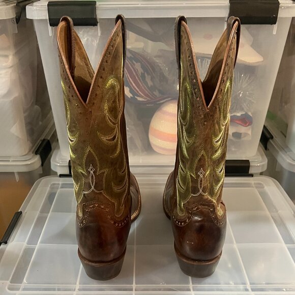 Ariat Men’s Turnback Western Cowboy Boots Brown Leather Size 12D – Excellent Con - Picture 5 of 6